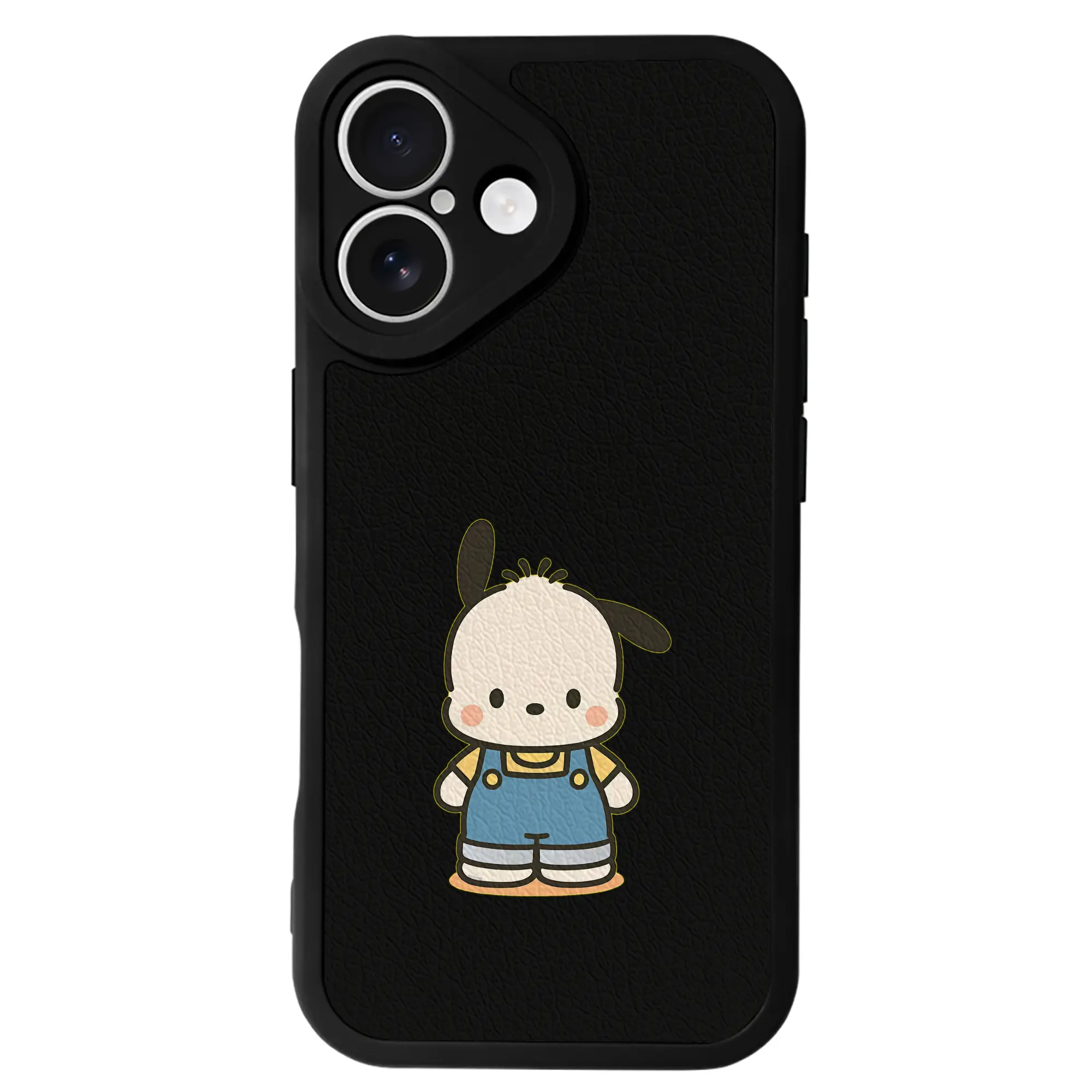 サンリオ グッズ,ポチャッコ - IPhone 16シリーズ対応 ・ シリコンスマホケース ・ レザー調 ・ 高精度フィット ・ 耐衝撃 ・ ワイヤレス充電対応 ・ 精密カット